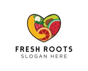 Fresh Fruit Heart logo design