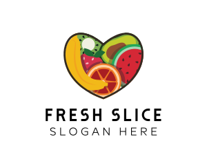 Fresh Fruit Heart logo design