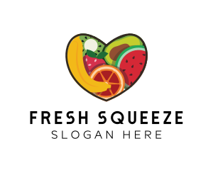 Fresh Fruit Heart logo design