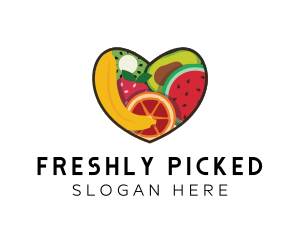 Fresh Fruit Heart logo design