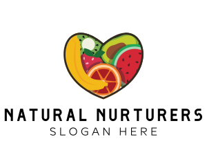 Fresh Fruit Heart logo design