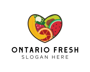 Fresh Fruit Heart logo design