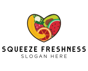 Fresh Fruit Heart logo design