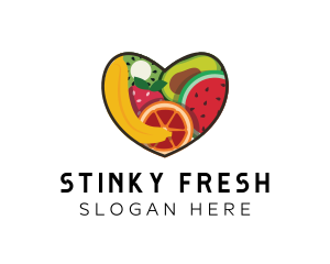 Fresh Fruit Heart logo design