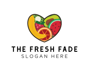 Fresh Fruit Heart logo design