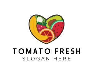 Fresh Fruit Heart logo design