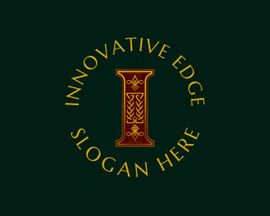Ornate Celtic Knot Decoration Letter I logo design