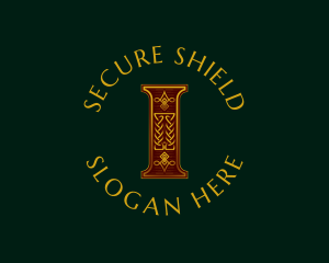 Ornate Celtic Knot Decoration Letter I logo