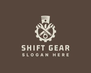 Industrial Piston Wrench Gear logo design