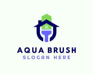 House Paintbrush Painting logo design