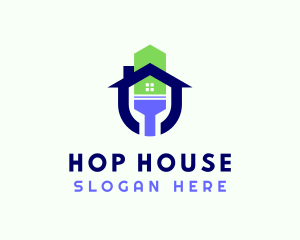 House Paintbrush Painting logo design