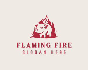 Fire Pork Meat logo design