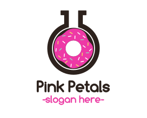 Pink Donut Flask logo design