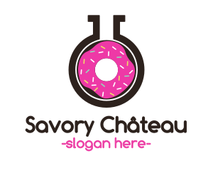 Pink Donut Flask logo design