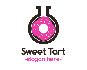 Pink Donut Flask logo design