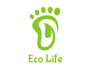 Leaf Foot Footprint logo design