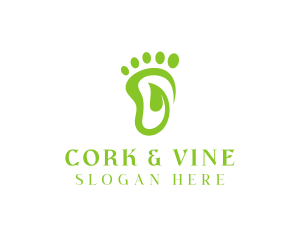 Leaf Foot Footprint logo design