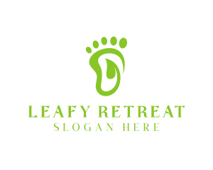 Leaf Foot Footprint logo design