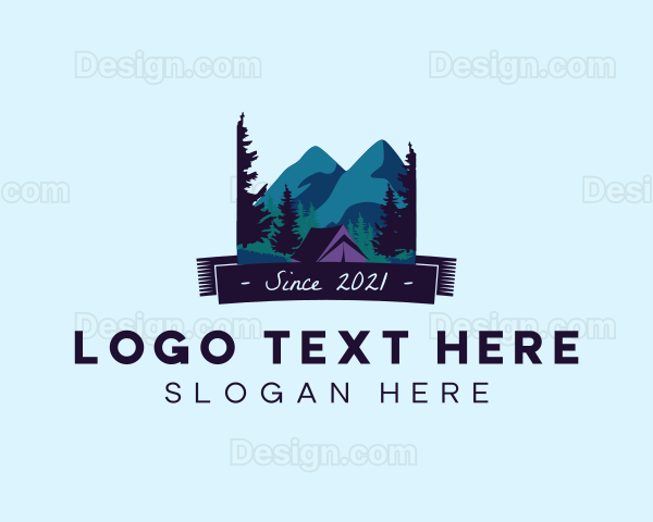 Outdoor Mountain Campsite Logo