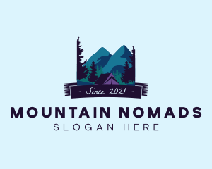 Outdoor Mountain Campsite logo design