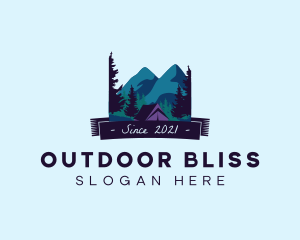 Outdoor Mountain Campsite logo design