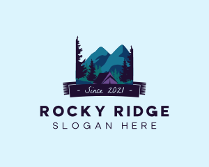 Outdoor Mountain Campsite logo design