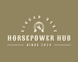 Western Cowboy Horseshoe logo design