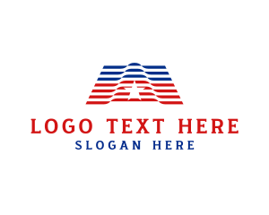 American Flag Stripe Letter A logo