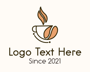 Hot Coffee Bean Cup logo