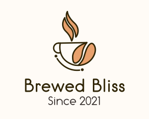 Hot Coffee Bean Cup logo design