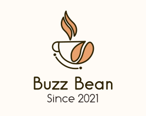 Hot Coffee Bean Cup logo design