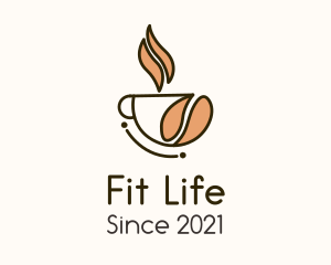 Hot Coffee Bean Cup logo