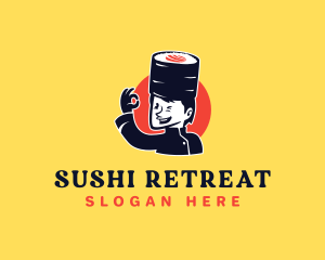 Toque Sushi Man logo design