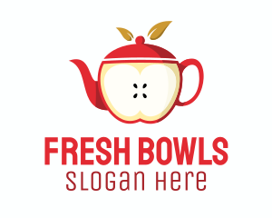 Red Apple Tea Teapot logo design