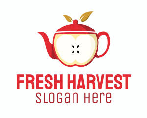 Red Apple Tea Teapot logo design