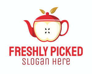 Red Apple Tea Teapot logo design