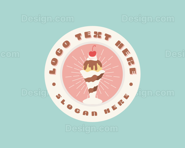 Cherry Sundae Ice Cream Logo