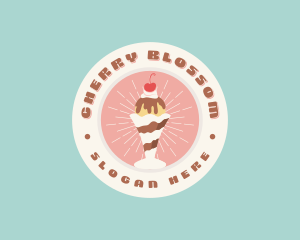 Cherry Sundae Ice Cream logo design