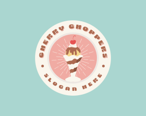 Cherry Sundae Ice Cream logo design