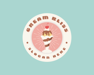 Cherry Sundae Ice Cream logo design