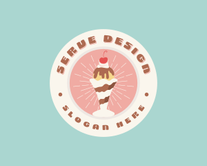 Cherry Sundae Ice Cream logo design