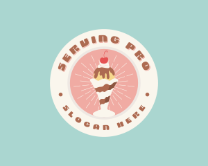 Cherry Sundae Ice Cream logo design