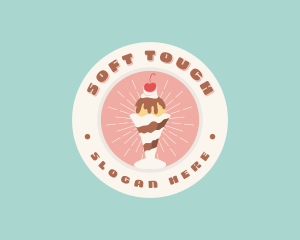 Cherry Sundae Ice Cream logo design