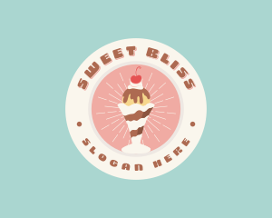 Cherry Sundae Ice Cream logo design