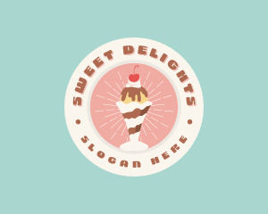 Cherry Sundae Ice Cream logo design