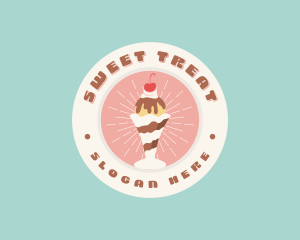 Cherry Sundae Ice Cream logo design