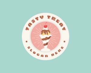 Cherry Sundae Ice Cream logo design