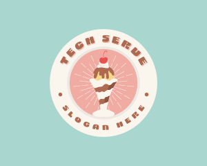 Cherry Sundae Ice Cream logo design