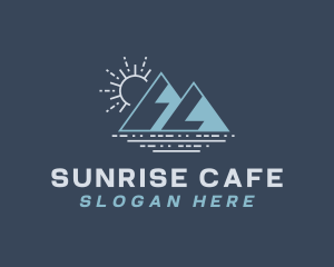 Mountain Lake Sunrise logo design