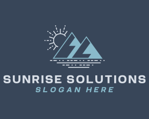 Mountain Lake Sunrise logo design